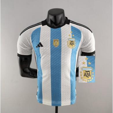 Maillot Argentine Domicile Authentique World Cup 2022 3 Estrellas